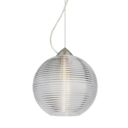 Kristall 8 Cord Pendant, Clear, Satin Nickel Finish, 1x9W LED